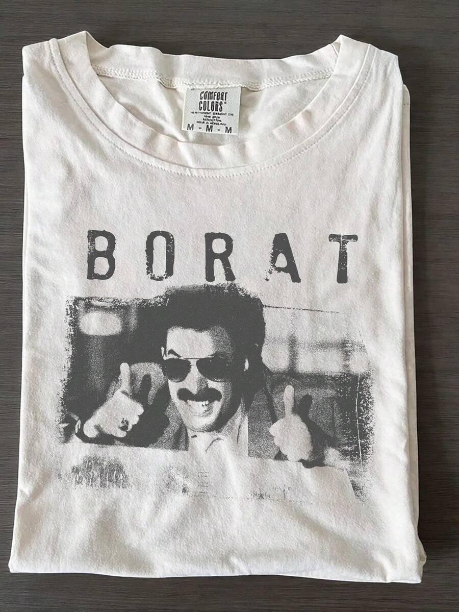 B1Orat S1Hirt, R Comedy Movie T1S1Hirt, Sacha Baron Cohen Graphic T1EE, Vintage Movie S1Hirt, Cla1ssic Movie UniS1ex T1S1Hirt. - 白色 - 查看 1
