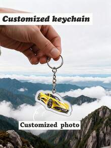 1pc Personalized Car Keychain, Customizable Photo Image Model Shape, Acrylic Keychain, Flying Motorcycle Pendant, Japanese Car Style Gift, Suitable For Him, Racer, Boyfriend, Father, Men, Husband - Multicolor - View 3