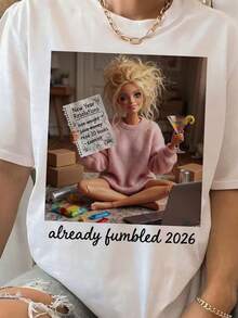 Messy Hair Shirt, Trendy Relatable Graphic Tee, Y2K Vibe camisetas para hombre playeras de hombre ropa hombre conjunto de hombre playera de hombre cosas de hombre vestido casuales para mujer conjuntos de mujer blusas elegantes camisetas para mujer vestido de mujer - Blanco - Ver 1