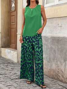 Conjunto de dos piezas para mujer para uso diario - Verde - Ver 3