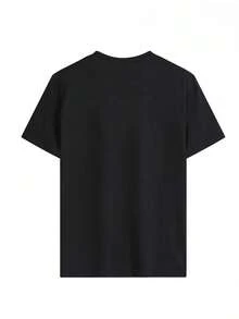 Usamos camisetas estampadas en azul para promover la conciencia sobre el autismo, camisetas casuales de manga corta con cuello redondo, ropa de mujer. - Negro - Ver 2