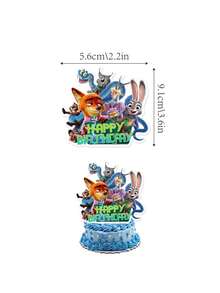 Disney 迪士尼疯狂动物城主题派对套装，包含横幅、螺旋悬挂装饰和派对装饰品，适用于生日派对、婚礼庆典、毕业典礼、节日、户外露营、家庭聚会等多种场合。 - 彩色 - 查看 3