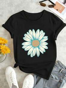Dam-T-shirts - Svart - Visa 1