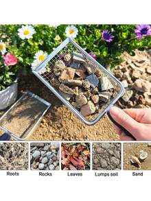 1 buah Ayakan Tanah Kebun - Ayakan Pasir, Tanah, dan Pupuk Kebun dengan Pegangan - Tersedia dalam 2 Ukuran Mesh (2,8 mm dan 5 mm) - Cocok untuk Pasir, Batu, Tanah, dan Kompos - Sempurna untuk Penggunaan Berkebun - A - View 4