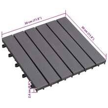 vidaXL Decking Tile 10 Pcs Grey 11.81 X 11.81 In Acacia Hardwood - A - View 8