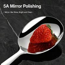 1pc 304 Stainless Steel Soup Ladle, Solid Round Head Deep Bowl Design, Long Smooth Handle, Rust-Resistant , Suitable For Hot Pot, Ramen, Stew, Porridge, Sauce, Soup And More, Dishwasher , Multi-Functional Kitchen Utensil, Suitable For Home Daily Cooking, Restaurant And Banquet Use - View 9
