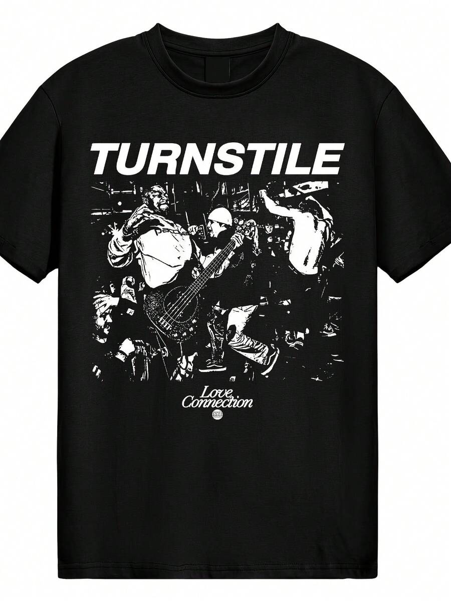 Love Cnecti Graphic Tee Hardcore Punk Band T-Shirt - Black - View 1