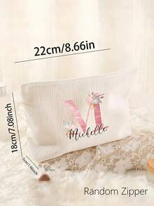 Customized Makeup Bag, Personalized Small Pouch, Customized Cosmetic Bag, Customized Letter Name Logo Storage Bag, Lightweight Zipper Makeup Bag - Multicolor - View 5