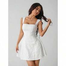 PETITE Women's Sleeveless Solid Color White Summer Midi Dress, Simple & Casual For Everyday Wear,Rave Outfits Festival,Summer Dresses For Women,White Dresses For Women - trắng - Xem 7