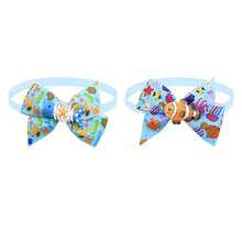 2/10PCS Ocean Wind Satin Fabric Pet Tie, Adjustable Decoration, Turtle/Dolphin/Clownfish/Whale/Slippers/Devil Fish/Fish Bones/Jellyfish Multiple Pattern Accessories Decoration Matching, Pet Decoration Supplies, Universal For Cats And Dogs, Cat And Dog Summer Travel Party Holiday Decoration Collar, Perfect Summer Pet Decoration Gift! - Multicolor - View 10
