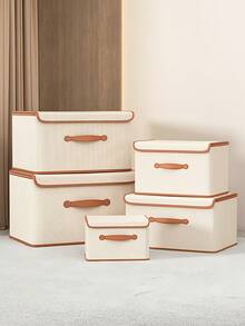 1 Caja de almacenamiento de ropa beige, Caja de almacenamiento plegable, Caja de almacenamiento divisora de armario, Caja de almacenamiento de ropa interior, Caja de almacenamiento con tapa, Caja de almacenamiento de gran capacidad, Decoraciones, Decoraciones navideñas, Decoraciones de habitación, Decoraciones para el hogar, Decoraciones de dormitorio, Vestidos de primavera para mujer, Ropa de primavera para mujer, Primavera, Atuendos de primavera, Estilo sencillo, Verano - Beis - Ver 2