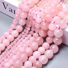 1 Chuỗi hạt thạch anh hồng tự nhiên sáng bóng - Hình tròn rời, đa năng - 4-10MM - Nguyên liệu làm vòng tay, vòng cổ, mặt dây chuyền, phụ kiện trang sức, quà tặng thủ công - Nhiều màu - Xem 1