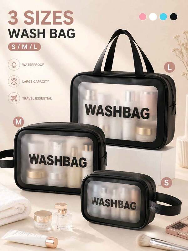 Bộ 3 món đựng mỹ phẩm du lịch, bộ túi đựng đồ vệ sinh cá nhân chống thấm nước thời trang dành cho nữ, hộp đựng mỹ phẩm dung tích lớn đựng đồ dùng vệ sinh, trang điểm và đồ dùng du lịch, túi đựng mỹ phẩm trong suốt đựng đồ chăm sóc da, đồ dùng vệ sinh và đồ dùng phòng tắm, món quà ngày lễ hoàn hảo.