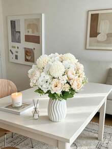 1PC Artificial Peony Flower, Mixed Bouquet, Suitable For Weddings, Home Decoration, Party Decoration, Dining Table Decoration - White - View 9