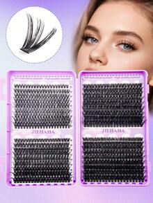720 piezas de racimos de pestañas individuales, gran capacidad, 50D 60D 80D 100D rizo D, 9-16mm racimos de pestañas DIY, estilo natural, ultra suaves ultra ligeras, pestañas postizas segmentadas reutilizables, adecuadas para la vida diaria, bodas, fiestas, festivales de música y el Día de la Madre, racimos de pestañas asequibles - D - Ver 5