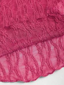 Top corto tipo tubo con lazo y estampado texturizado - Rosa Fucsia - Ver 4