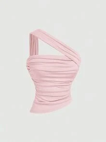 Blusa asimétrica burdeos para mujer.Blusa asimétrica color vino tinto, para vacaciones de verano, primavera/verano, Día de San Valentín, fiesta elegante, ceremonia, vacaciones en la playa para mujer, elegante, bohemia, casual, blusa de fiesta, - Rosa Pálido - Ver 4