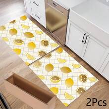 1 件柠檬印花吸水垫/沥水垫，适用于咖啡机、餐具 - 涤纶吸水桌面保护垫，带橡胶防滑垫，可用于厨房台面装饰、家庭酒吧和餐桌 - 彩色 - 查看 3