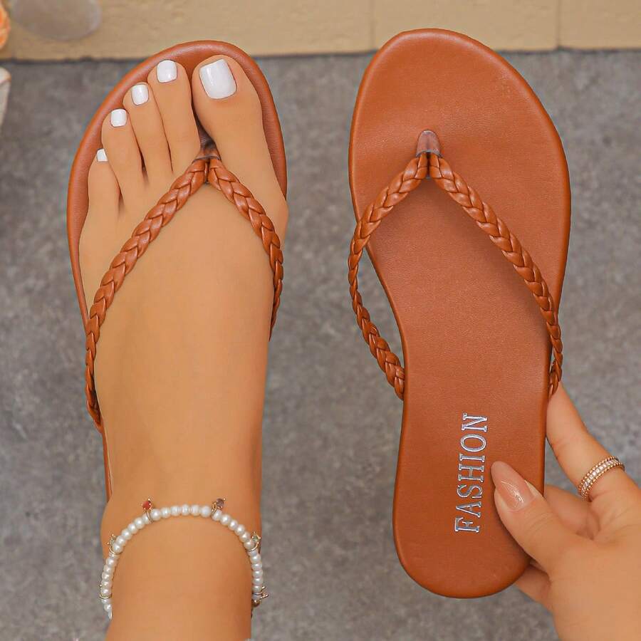 Sandalias planas para mujer, chanclas doradas, sandalias tipo chancla con cierre, básicas y cómodas, transpirables, para verano y playa