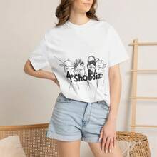 LNGSHOT  GROUP T-Shirt |   Illustrated Faces Tee |   4SHOBOIZ - 白色 - 查看 2