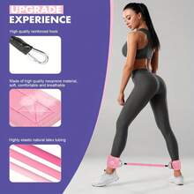 Conjunto de 3 faixas de resistência para tornozelo com punhos, especialmente projetadas para exercícios de glúteos, equipamento de ginástica perfeito para mulheres que desejam fortalecer os glúteos em casa. - Multicolorido - Ver 2