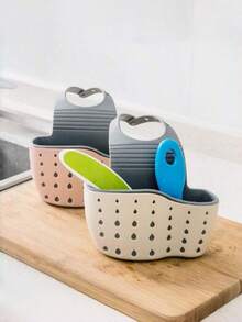 1pc Sink Hanging Basket, Sink Sponge Rack, Sink Organizer Rack, Silicone Storage Box, Multi-Functional Drainage Basket, Sink Sponge Rack For Kitchen Sink And Bathroom Faucet Hanging Basket Storage, Kitchen Supplies (Random Color And Style) - Multicolor - View 3