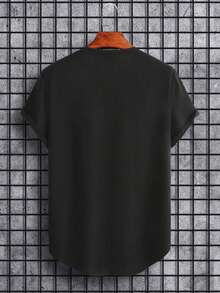 Camisetas Manfinity Homme para Hombre, Cuello Redondo, Manga Corta, con Eslóganes, Estilo Casual - Negro - Ver 2