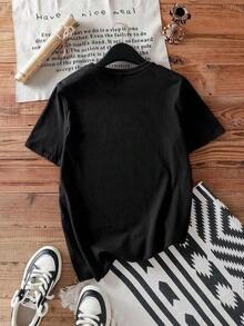 Soft 100% Cotton T-Shirt For Teachers With Colorful Print | Perfect For A Teacher's Day Gift | Comfortable For Everyday Wear, Breathable Cotton T-Shirt, Goes With Everything, Cool - 黑色 - 查看 2