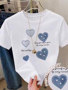Casual Short-Sleeved, Crew-Neck T-Shirt With A Print, Ideal For Summer. Suitable For Children And Teenagers. Breathable And Sweat-Wicking. - 紅白色 - 查看 3