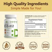 Supplement Vitamin D3K2 250 Veggie Softgels 2 In 1  D3 100mcg K2 MK7 For Healthy Bones Teeth Heart Immune System Calcium Absorption Healthcare Top Selling Product - mặc định - Xem 3