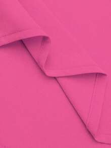 Camisa casual de mujer de unicolor, de manga larga, de un solo pecho y con bolsillo - Rosa Fucsia - Ver 4