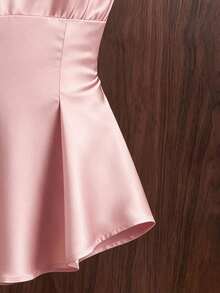 Camiseta de mujer elegante y de moda con cuello en V profundo - Rosa - Ver 4
