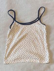 Camiseta de tirantes de lunares versátil y casual para el verano - Blanco 2 - Ver 5