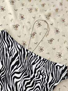 Blusa corta asimétrica fruncida para mujer - Multicolor 2 - Ver 5