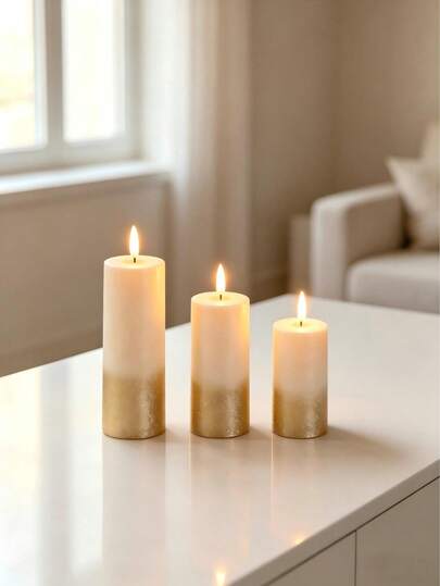 3pcs/5pcs Set Realistic Bullet Shaped LED Electronic Candle Lights, Romantic Atmosphere Lamp, Mini Night Light, Desktop Decor Suitable For Multiple Scenarios