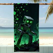 1pc Style Beach Towel, Super Absorbent Large Beach Blanket, Suitable For Travel, Swimming Pool, Diving, Surfing, Yoga, Camping, Available In Multiple Sizes, Beach Accessories - Cube Man - View 6