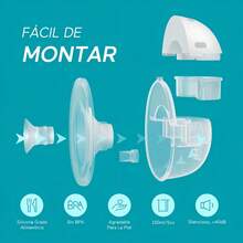 Paruu P16 Extractor de Leche Eléctrico Portátil, Sacaleches Manos Libres Paquete de 2, Blanco, 4 Modos 12 Niveles de Succión, 24 mm - Blanco - Ver 3