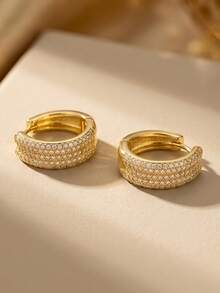 Hoa tai vàng hình bầu dục chữ U