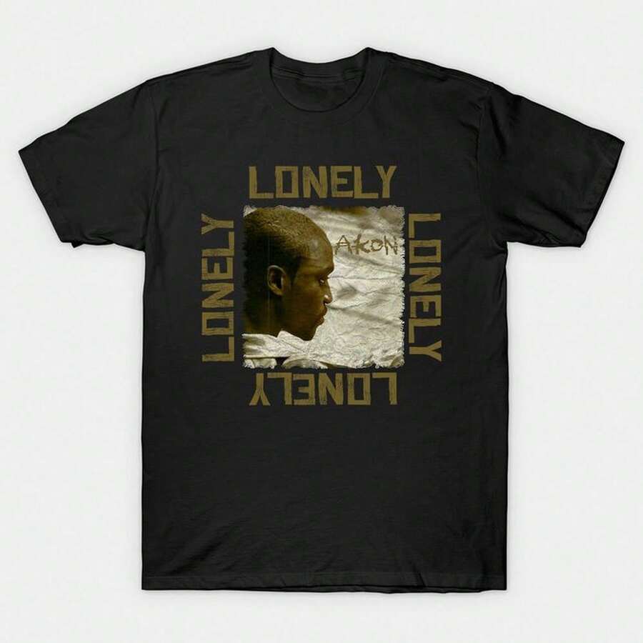 Akon - Lonely T-shirtShirt For Women Camiseta 100% Algodón Unisex - Playera Casual Premium de Corte Cómodo - Negro - Ver 1