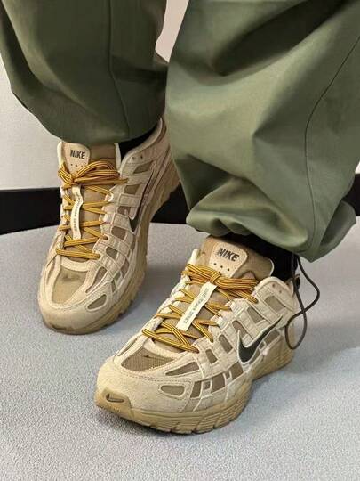  Giày chạy bộ thường ngày Nike P-6000 CORDURA thoải mái và bền bỉ, màu kaki, dành cho nam.