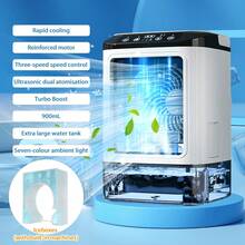 Portable Air Conditioner, Personal Mini AC Fan 3 Speeds With 2 Mist Modes Ultrasonic Humidifier, 900ml Large Tank Evaporative Air Cooler With 7 Color LED Nightlight & Timer For Room Office Desk - RS063-NFJ - Xem 8