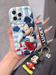 This Disney Mickey Mouse Lanyard Phone Case Is Fully Covered In TPU Material. It's Shockproof, Lightweight, And Compatible With IPhone17/16/11/13/15/15 Plus/15 Pro/15 Pro Max/12/14 Pro Max/11 Pro Max/12 Pro/12 Pro Max/13. This Phone Case Makes A Popular Birthday Gift Or Business Gift; It's Durable, Stain- And Fingerprint Resistant, And Suitable For Both Men And Women. The Set Also Includes A Mickey Mouse Phone Case And A Mickey Mouse Plush Bracelet. It's A Perfect Gift For Friends And Family. This Stylish Phone Case Is Fun, Lightweight, And Durable. IPhone17 Pro Max Phone Case, Minnie Mouse Phone Case. - 白色 - 查看 3