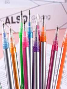 12色金属闪光凝胶笔，适用于绘画、涂色、剪贴簿、日记、工艺品、陶瓷、石头等，非常适合作为返校礼物、生日礼物、情人节礼物、母亲节礼物、学生和教师礼物。 - 金屬閃光彩色塗鴉筆 - 查看 6