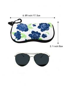 1pc Women's Fashion Cute Casual Printed Zipper Eyeglasses Case, Fashion Glasses Protective Pouch, Portable & Soft For Summer - Women's Printed Zipper Eyeglasses Bag - View 4