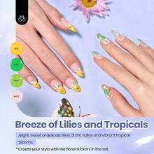 Beetles 40Pcs 36 Colors Pastel Gel Polish Set, Petal Symphony Collection Summer Pink Red Green Blue Gel With Base & Glossy Matte Top Coat, UV LED DIY Nail Art Design Kit - 36 Colors Petal Symphony - 查看 5