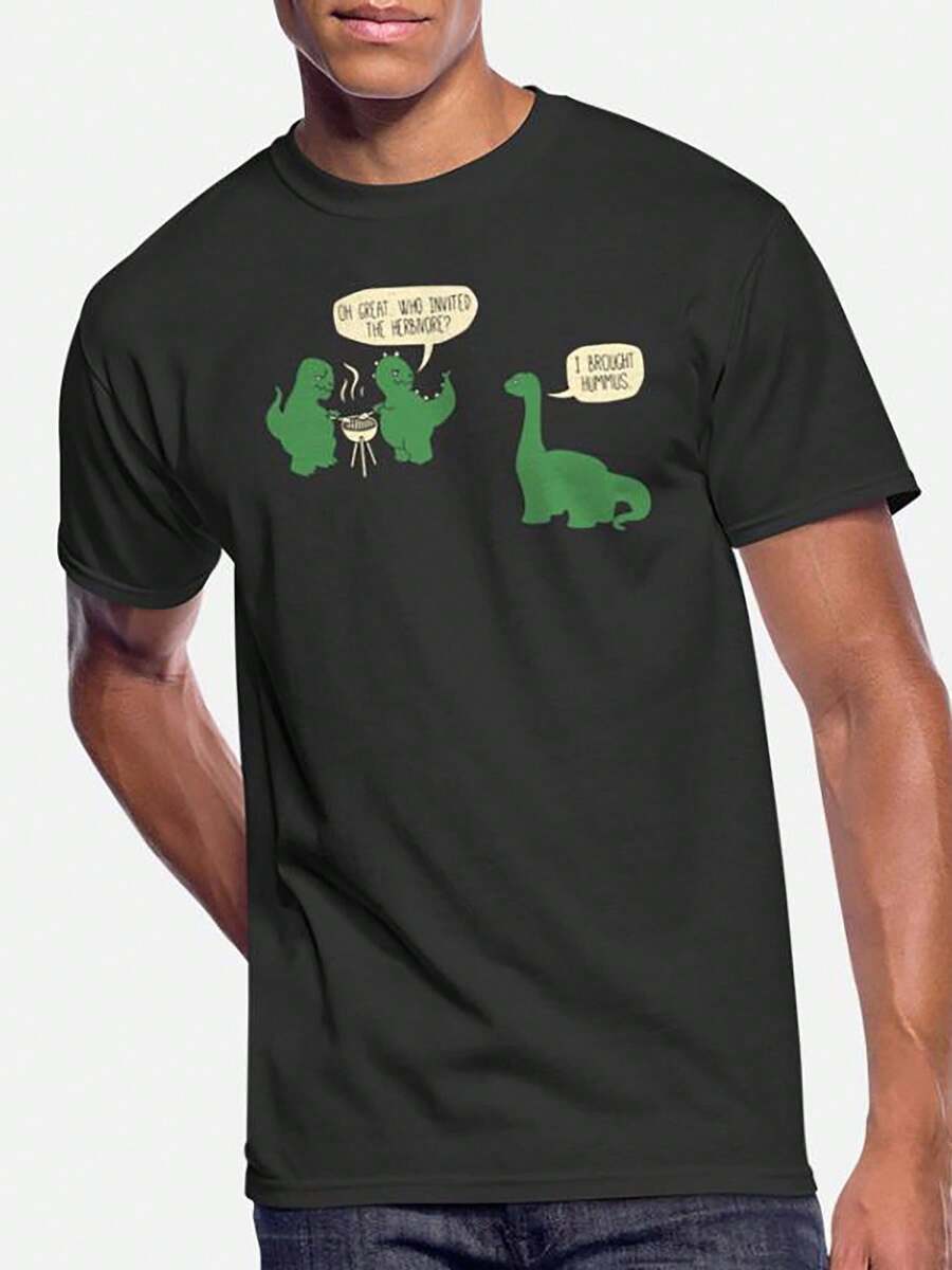 Una camiseta retro de manga corta para mujer, moderna y a la moda, adecuada para actividades al aire libre en primavera y verano;camiseta divertida de dinosaurio para hombre con el eslogan "No soy yo" y burbujas de diálogo con el Brontosaurio/Triceratops/T-Rex - Camiseta casual negra - Ropa de dinosaurio con humor para adultos, adecuada para fiestas y uso casual, regalo para el Día del Padre.blusas para mujer,blusas casuales para dama,tops,, mujer premium,y2k,playeras de mujer curvy,ofertas y liquidaciones ropa mujer,playeras deportivas para mujer,,playeras de hombre, mujer,blusas>elegante EEAW - Negro - Ver 1