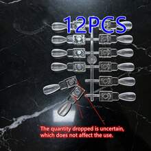 12/24pcs Clear Magnetic Attraction Nail Art Tips Color Easy To Disassemble Nail Acrylic Practice Nail Tips Color Card Practice Fake Nail Card Display Chart For Nail Salon & Home Manicure Tools - Multicolor - View 12