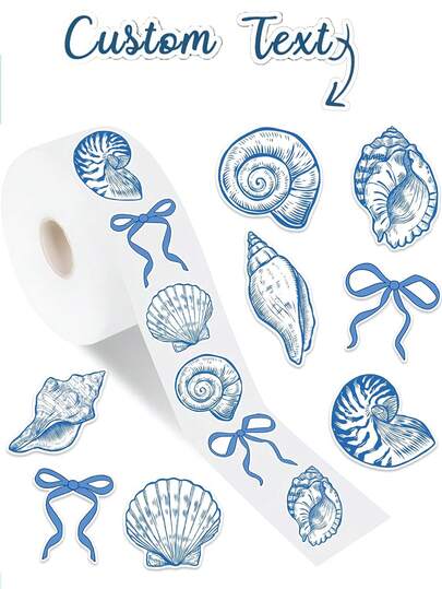 Customizable Vintage Nautical Theme Ocean Bow Stickers, Transparent PVC Labels, Suitable For Mugs, Glasses, Laptops, Calendars, School Supplies, Gift Bags And Wedding Decorations, Self-Adhesive, Rectangular, Personalized Gift Stickers | Personalized Stickers | Self-Adhesive Paper