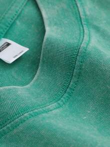 Men's Printed Vintage Washed Vest, Loose Fit, Casual Street Style, An Essential Everyday Item. - Green - View 6
