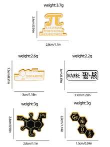 1/5pcs Creative Science Symbol Brooch, Dopamine Molecular Formula Niche High-End Clothing & Bag Pins, Exquisite & Durable Gift For Classmates, Friends, Unique Thoughtful Small Present - Multicolor - View 4